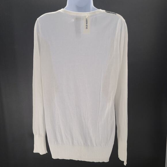 Old Navy Y2K women's cardigan white Argyle NWT Size Large Light academia Preppy - Picture 3 of 9